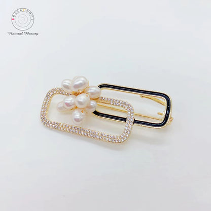 Galaxy Dream. Cubic Zirconia Paper Clip Pearl Brooch - Feliz Pearl 