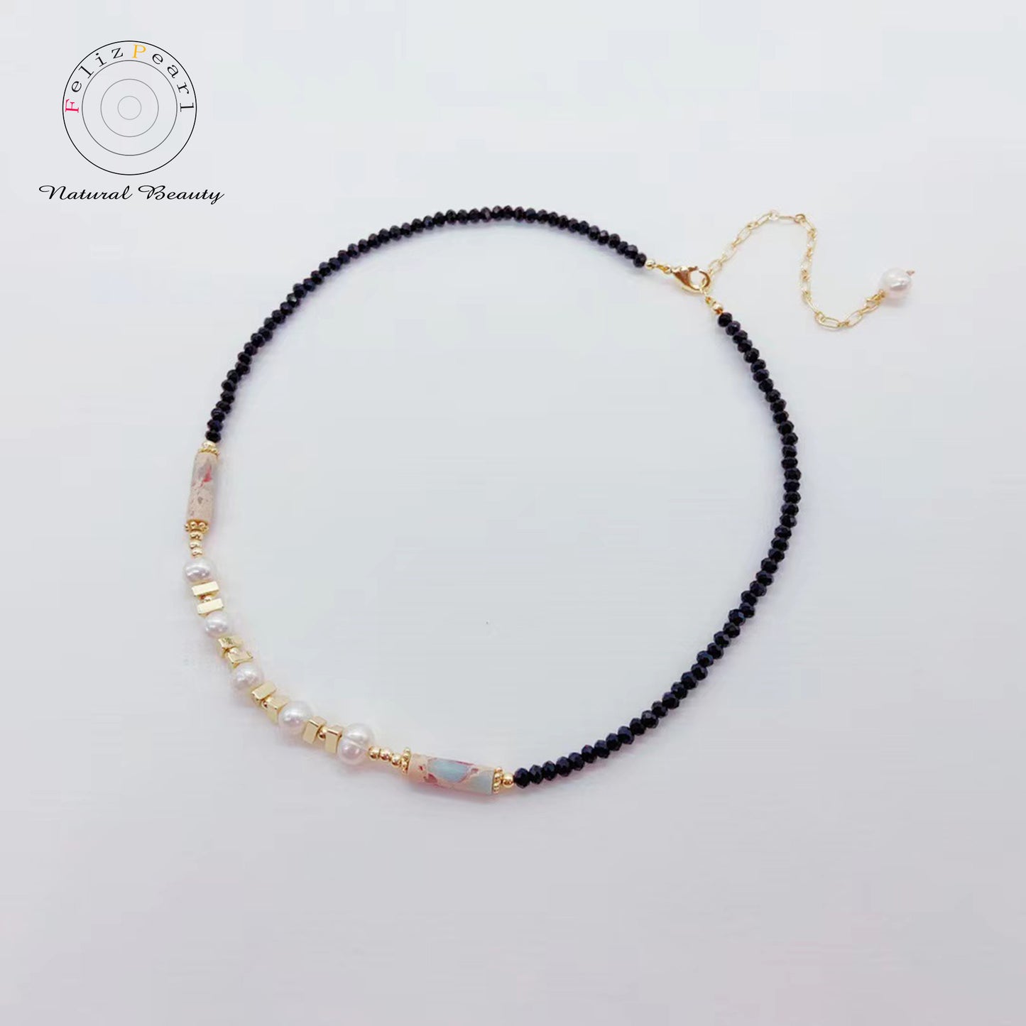 Chic Freshwater Pearl Choker Crystal Jewelry - Feliz Pearl 
