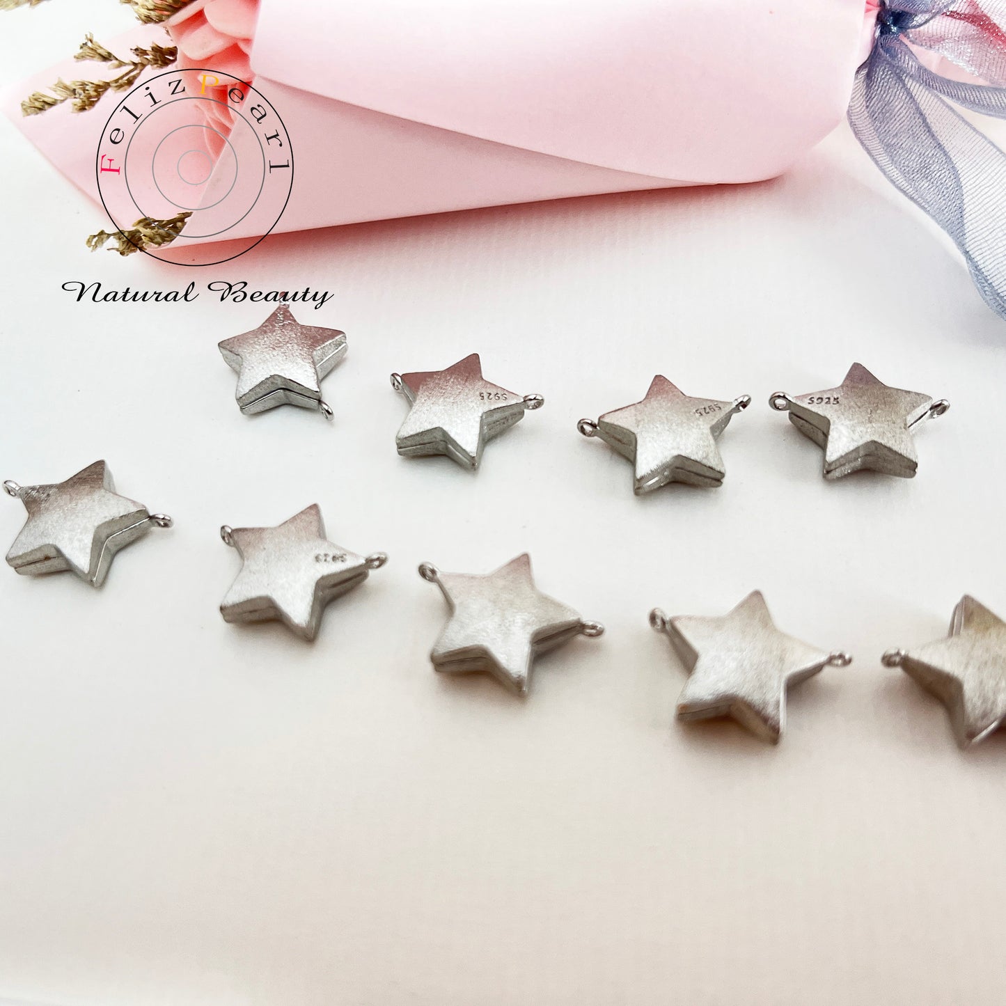 S925 Sterling Silver Star Magnetic Necklace Clasp - Feliz Pearl 