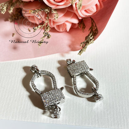 S925 Sterling Silver Cubic Zirconia Lobster Necklace Clasp - Feliz Pearl 