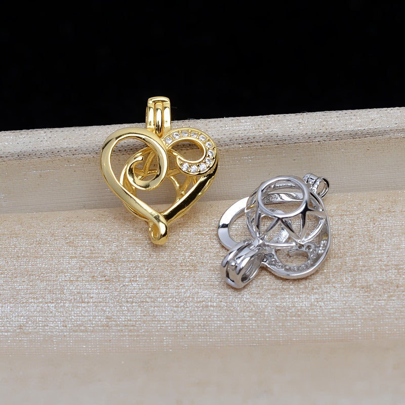 Feliz Pearl Heart Pearl Cage Pendant-Jewelry DIY - Feliz Pearl 