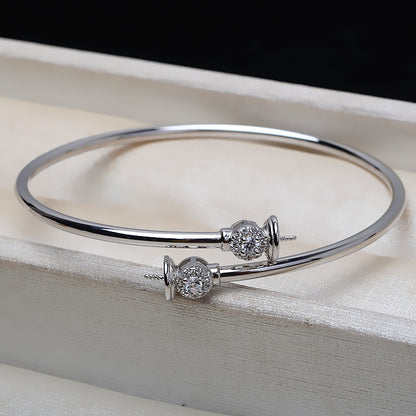 Double Pearls Pearl Bangle Setting-DIY Jewelry Setting Supplier - Feliz Pearl 