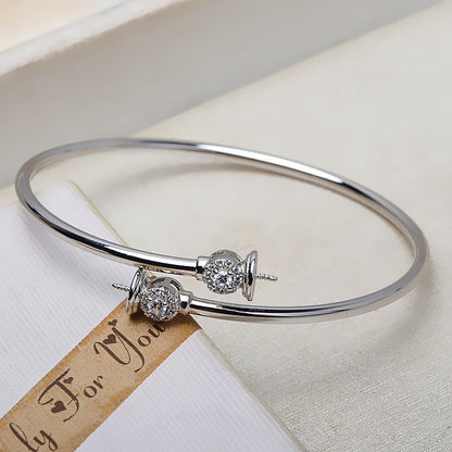 Double Pearls Pearl Bangle Setting-DIY Jewelry Setting Supplier - Feliz Pearl 