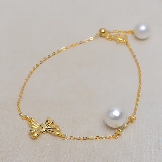 S925 Sterling Silver Bow Tie Bracelet Setting-Feliz Pearl - Feliz Pearl 