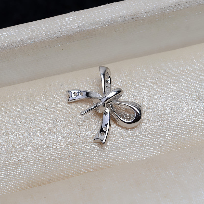 CZ Bow Tie Pearl Pendant Setting-S925 Sterling Silver - Feliz Pearl 