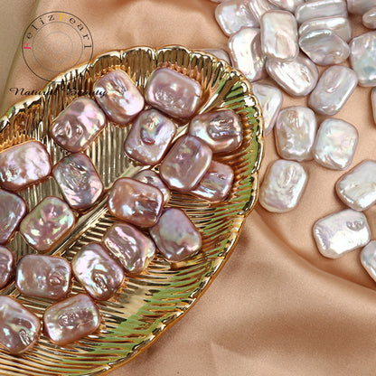 Natural White 14x19mm Rectangle Shape Baroque Loose Pearls