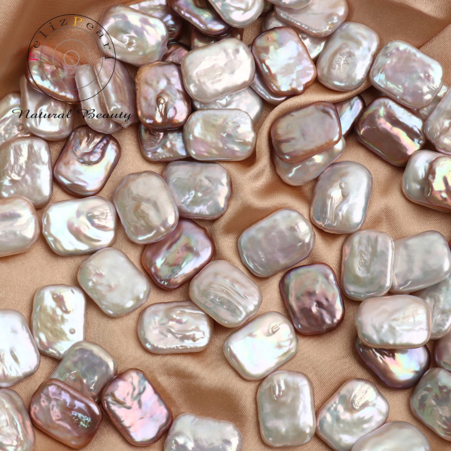 Natural White 14x19mm Rectangle Shape Baroque Loose Pearls