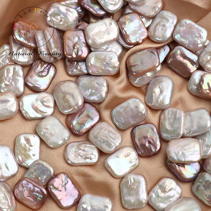 Natural White 14x19mm Rectangle Shape Baroque Loose Pearls