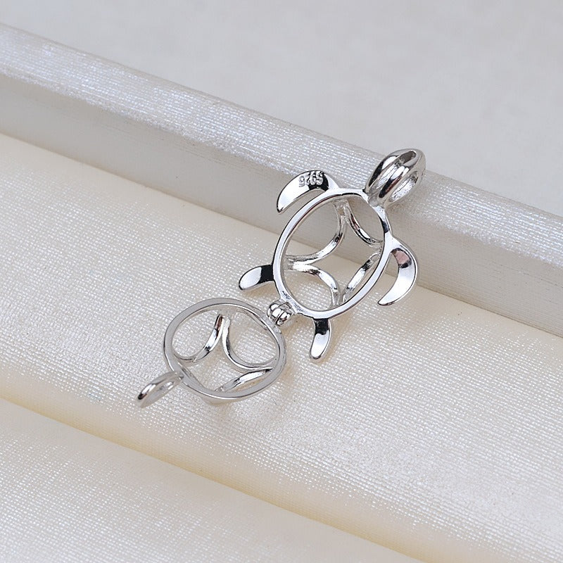 S925 Sterling Silver Turtle Pearl Cage Pendant - Feliz Pearl 