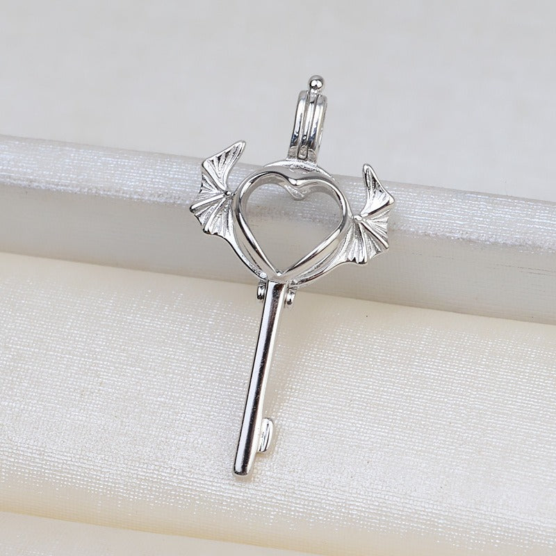 S925 Sterling Silver Key Pearl Cage Pendant-Feliz Pearl - Feliz Pearl 