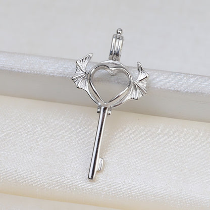 S925 Sterling Silver Key Pearl Cage Pendant-Feliz Pearl - Feliz Pearl 