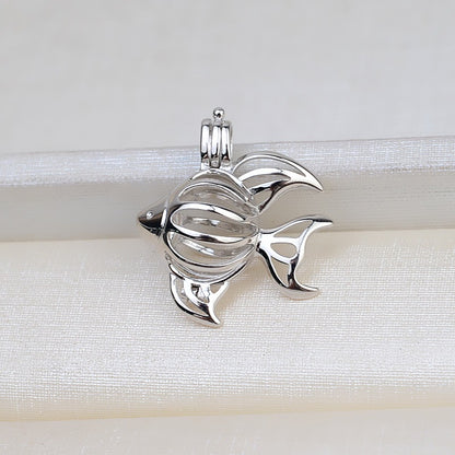 S925 Sterling Silver Goldfish Pearl Cage Pendant - Feliz Pearl 