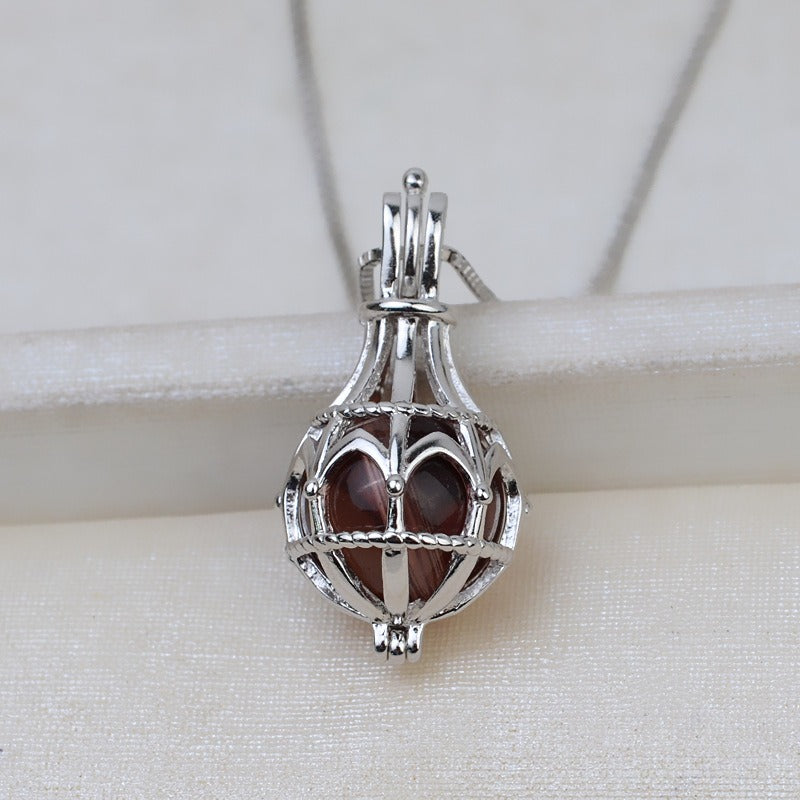 S925 Silver Magic Bottle Pearl Cage Pendant-Feliz Pearl - Feliz Pearl 