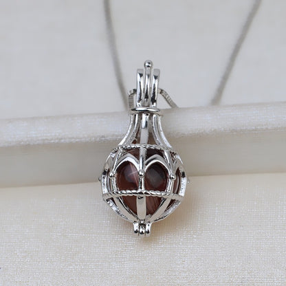 S925 Silver Magic Bottle Pearl Cage Pendant-Feliz Pearl - Feliz Pearl 