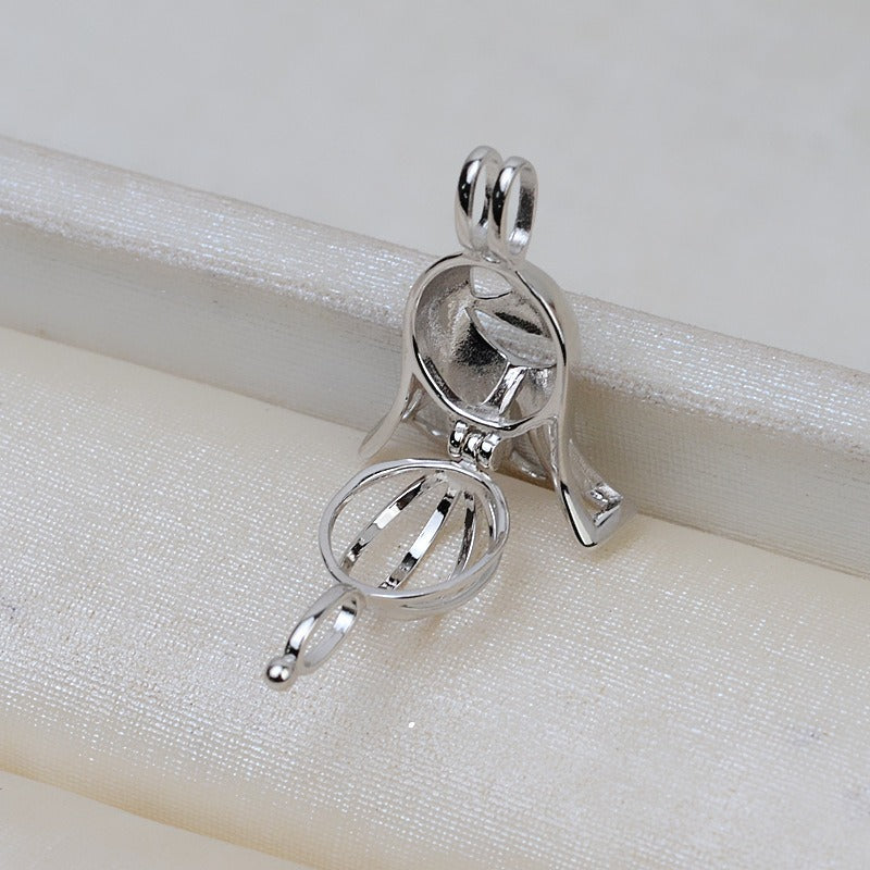 S925 Sterling Silver Halloween Pearl Cage Pendant - Feliz Pearl 