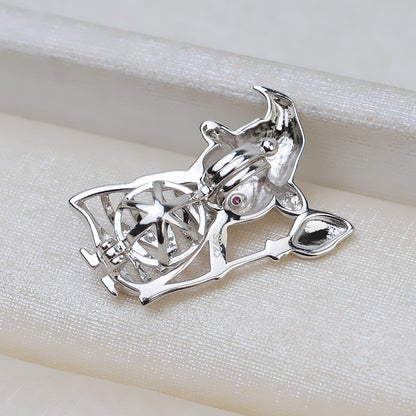 S925 Sterling Silver European Witch Pearl Cage Pendant - Feliz Pearl 