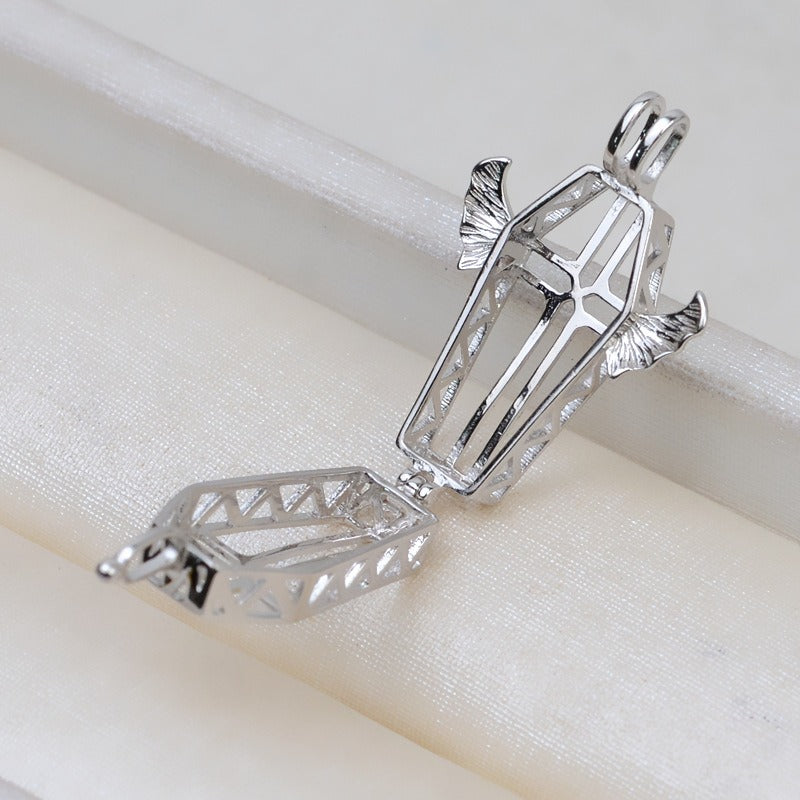 Santa Cross Wing Pearl Cage Pendant-Feliz Pearl - Feliz Pearl 