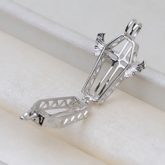 Santa Cross Wing Pearl Cage Pendant-Feliz Pearl - Feliz Pearl 