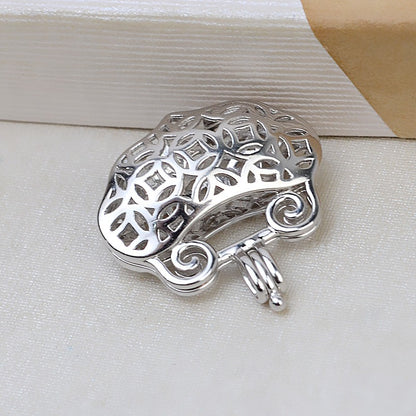 S925 Sterling Silver Lucky Lock Pearl Cage Pendant - Feliz Pearl 