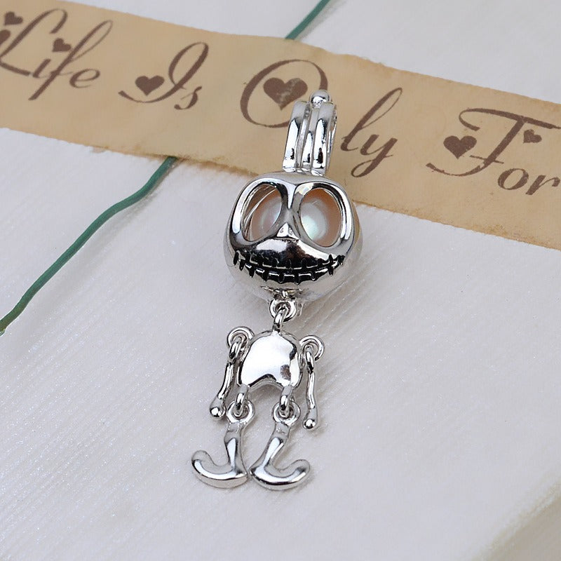 Halloween Skull Pearl Cage Pendant-Feliz Pearl - Feliz Pearl 