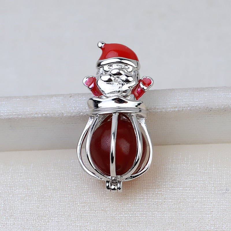 Santa Claus Pearl Cage Pendant-Feliz Pearl - Feliz Pearl 