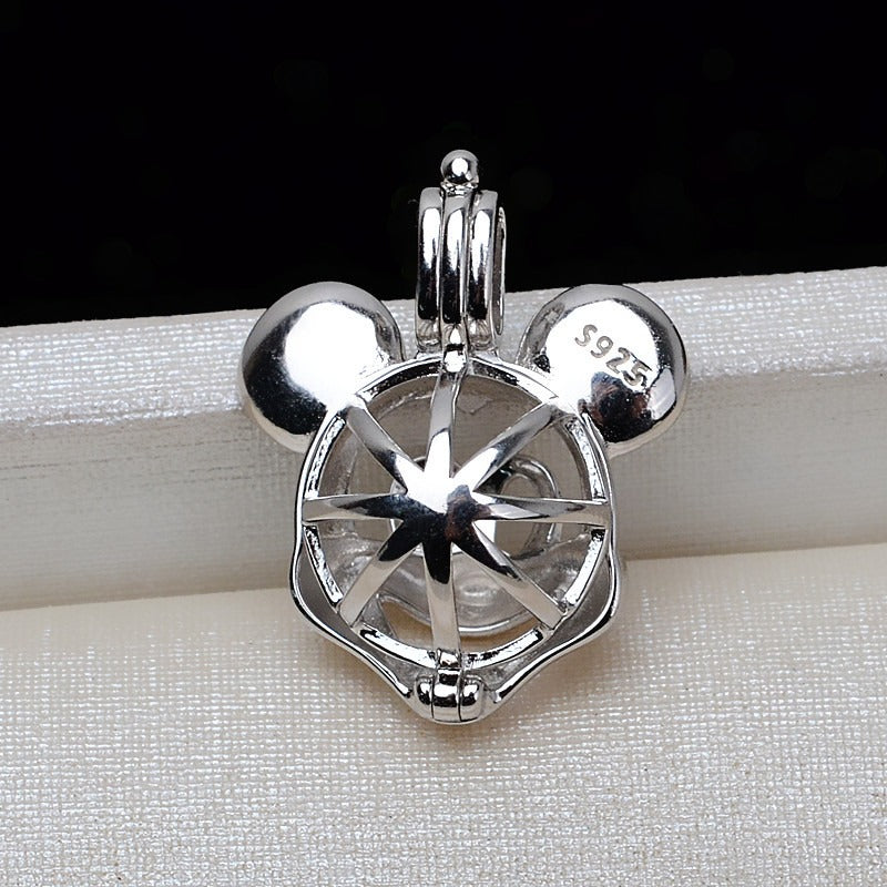S925 Sterling Silver Mickey Pearl Cage Pendant - Feliz Pearl 