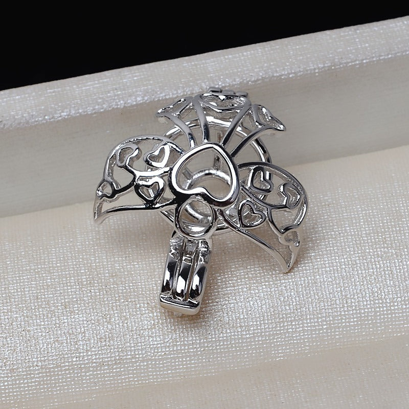 Sterling Silver Santa Angle Pearl Cage Pendant - Feliz Pearl 