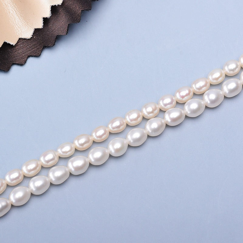 Double Layers 3-7mm Freshwater Rice Pearl Necklace - Feliz Pearl 