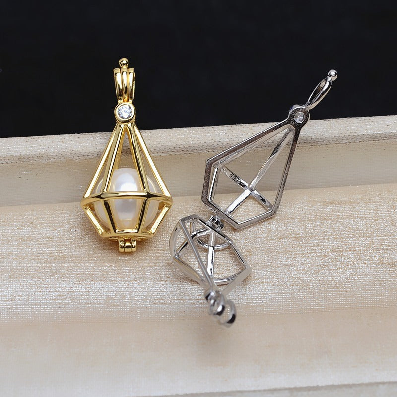 Feliz Pearl Triangle Lantern Pearl Cage Pendant - Feliz Pearl 