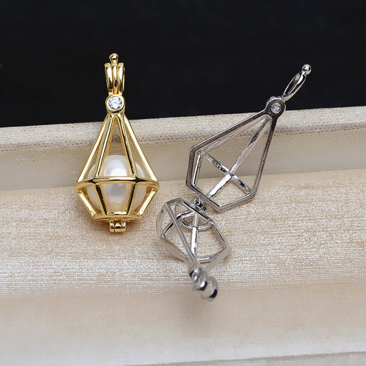 Feliz Pearl Triangle Lantern Pearl Cage Pendant - Feliz Pearl 