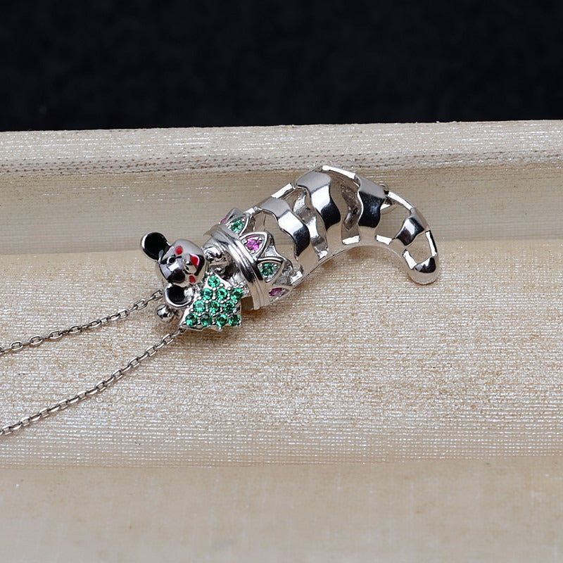 S925 Sterling Silver Christmas Socks Pearl Cage Pendant - Feliz Pearl 
