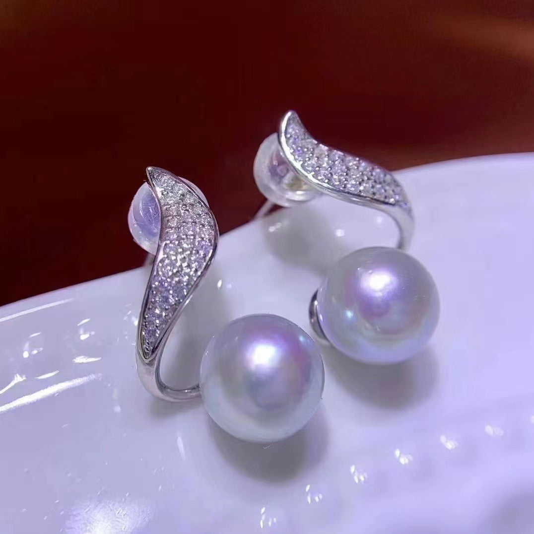 Jewelry DIY Settings Silver Pearl Earring Mounting - Feliz Pearl 