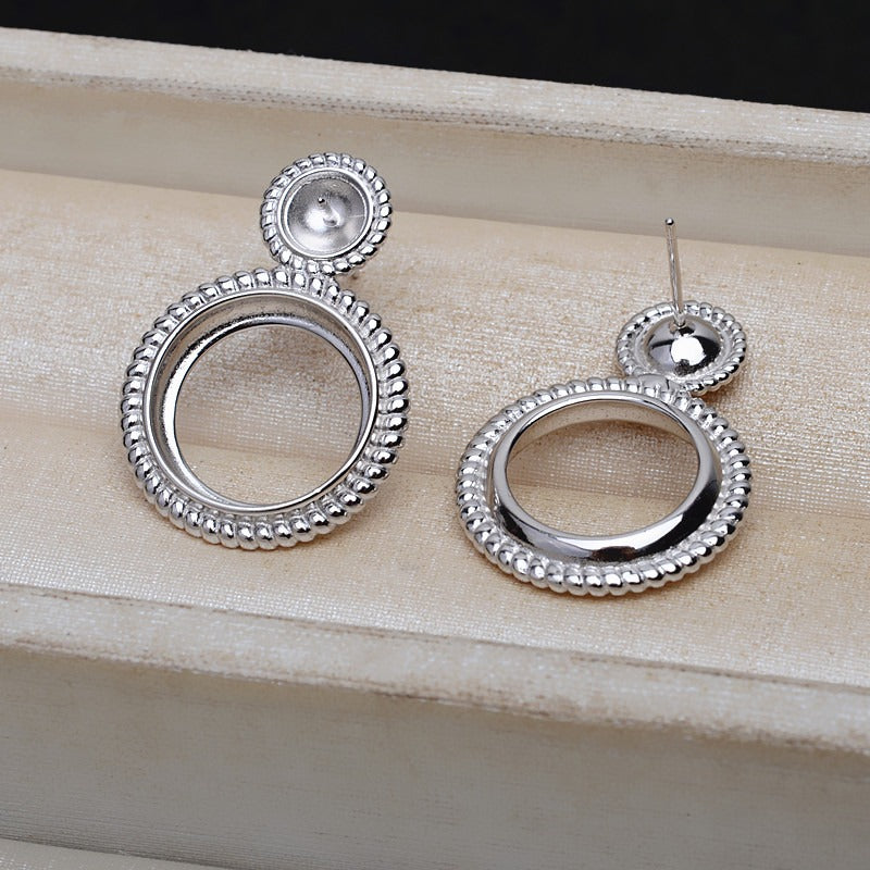 S925 Silver Mabe Pearl Earring Settings-Feliz Pearl - Feliz Pearl 
