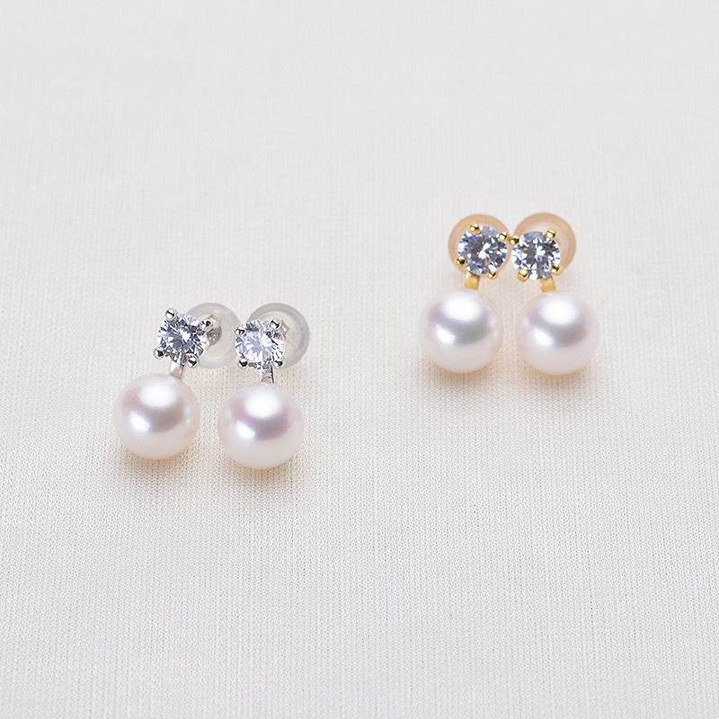 Perfect Round Freshwater Pearl Stud Earring - Feliz Pearl 