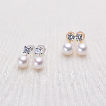 Perfect Round Freshwater Pearl Stud Earring - Feliz Pearl 
