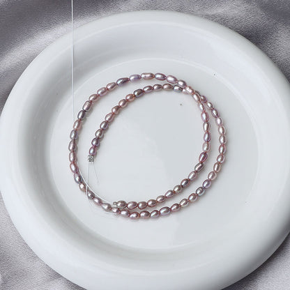 3.5-4mm Rice Shape Purple Freshwater Pearl Strands