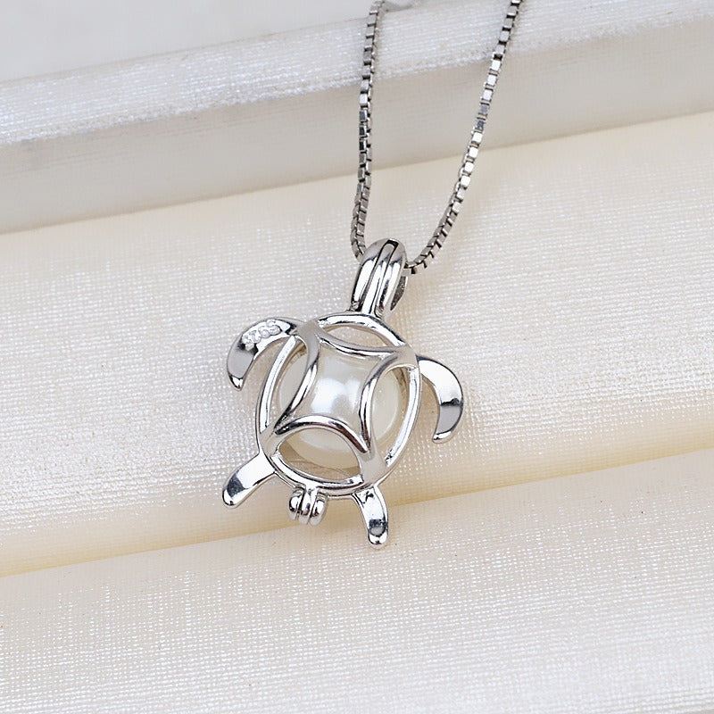 S925 Sterling Silver Turtle Pearl Cage Pendant - Feliz Pearl 