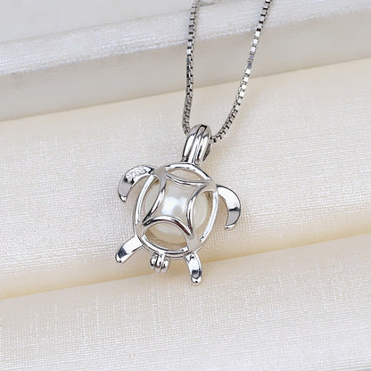 S925 Sterling Silver Turtle Pearl Cage Pendant - Feliz Pearl 