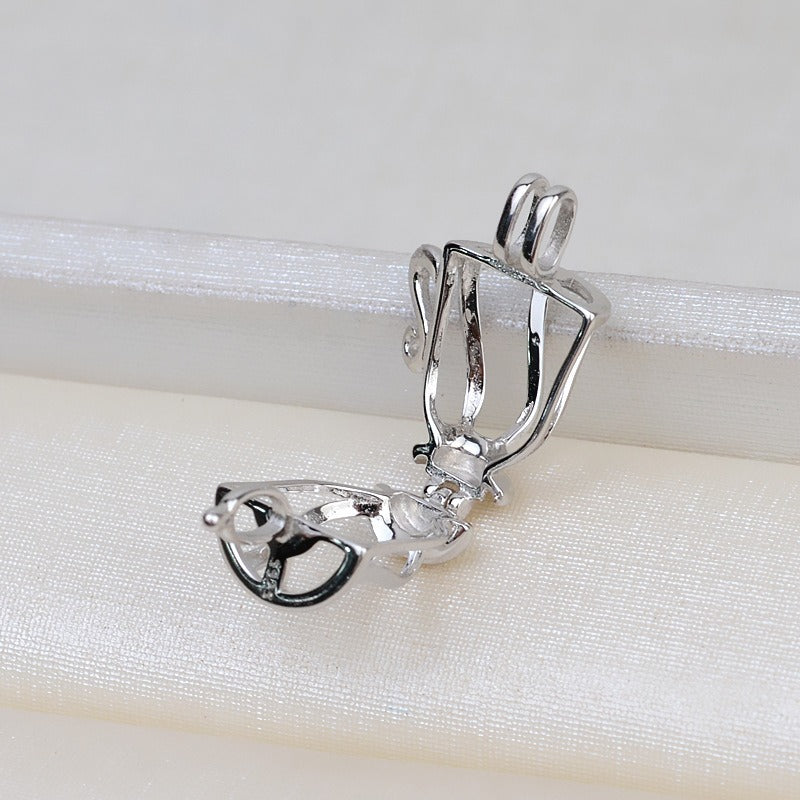S925 Sterling Silver Teapot Pearl Cage Pendant - Feliz Pearl 