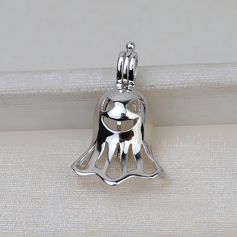 S925 Sterling Silver Halloween Pearl Cage Pendant - Feliz Pearl 