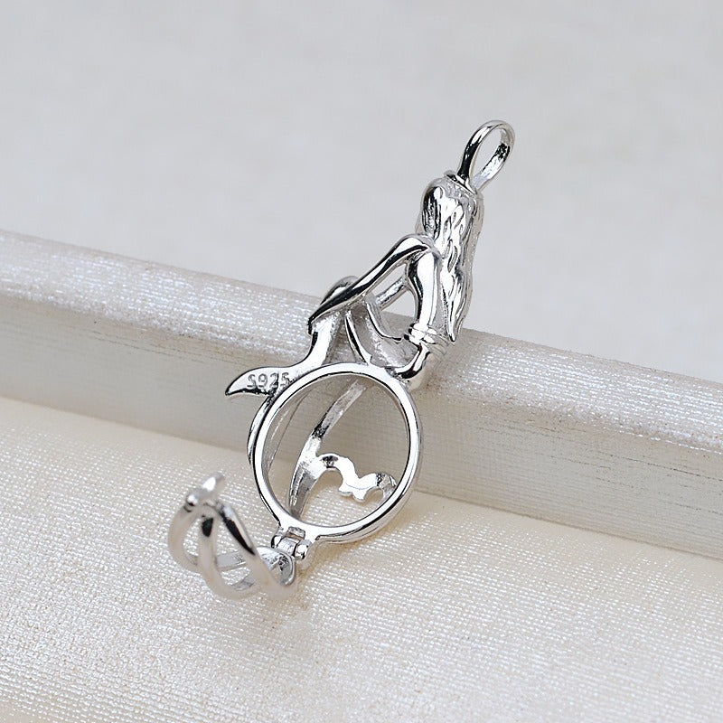 S925 Sterling Silver Mermaid Pearl Cage Pendant - Feliz Pearl 