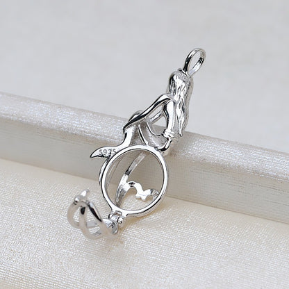S925 Sterling Silver Mermaid Pearl Cage Pendant - Feliz Pearl 