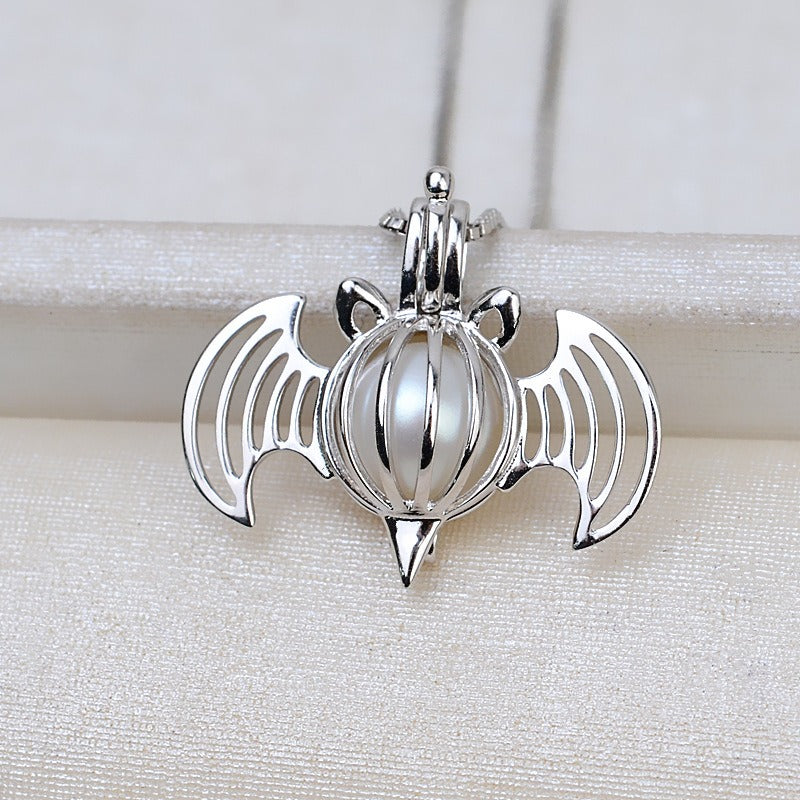S925 Sterling Silver Bat Pearl Cage Pendant - Feliz Pearl 