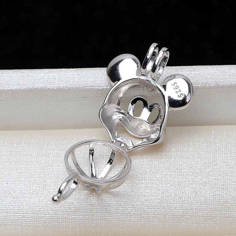 S925 Sterling Silver Mickey Pearl Cage Pendant - Feliz Pearl 