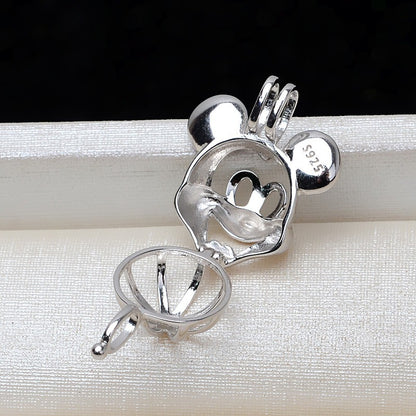 S925 Sterling Silver Mickey Pearl Cage Pendant - Feliz Pearl 