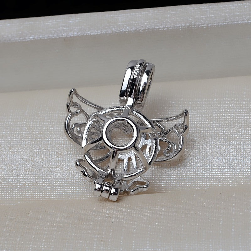 Sterling Silver Santa Angle Pearl Cage Pendant - Feliz Pearl 
