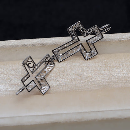 European Cross Silver Pearl Cage Pendant - Feliz Pearl 