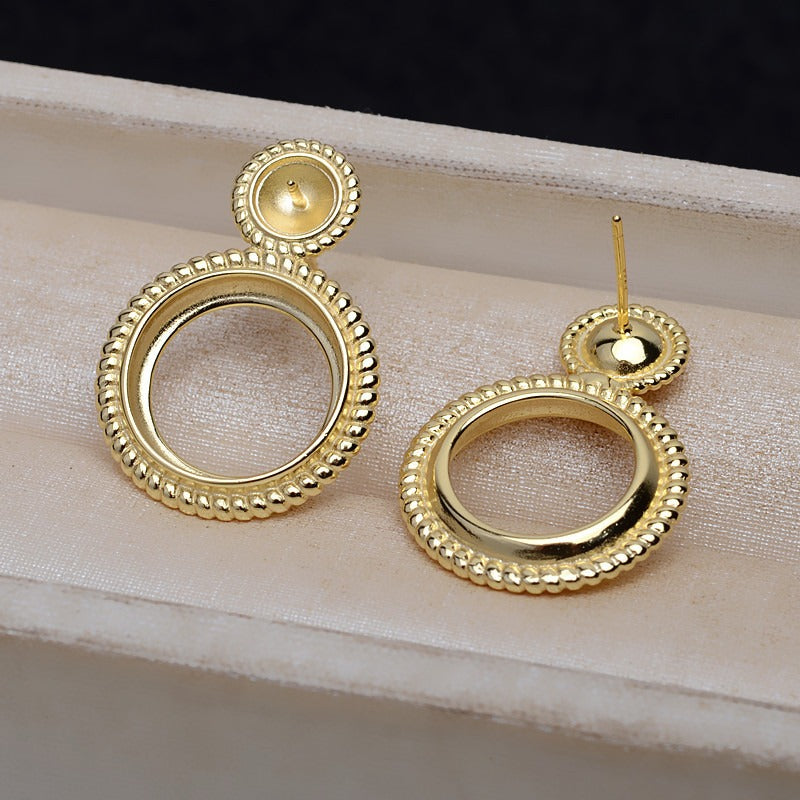 S925 Silver Mabe Pearl Earring Settings-Feliz Pearl - Feliz Pearl 
