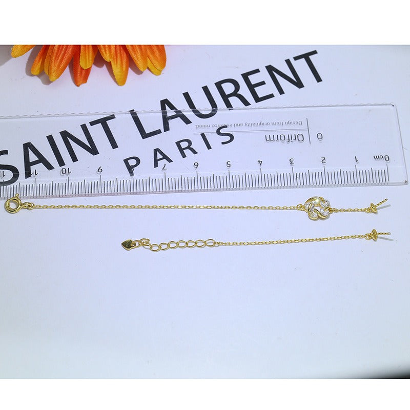 Cubic Zirconia Silver Flower Pearl Bracelet Settings - Feliz Pearl 