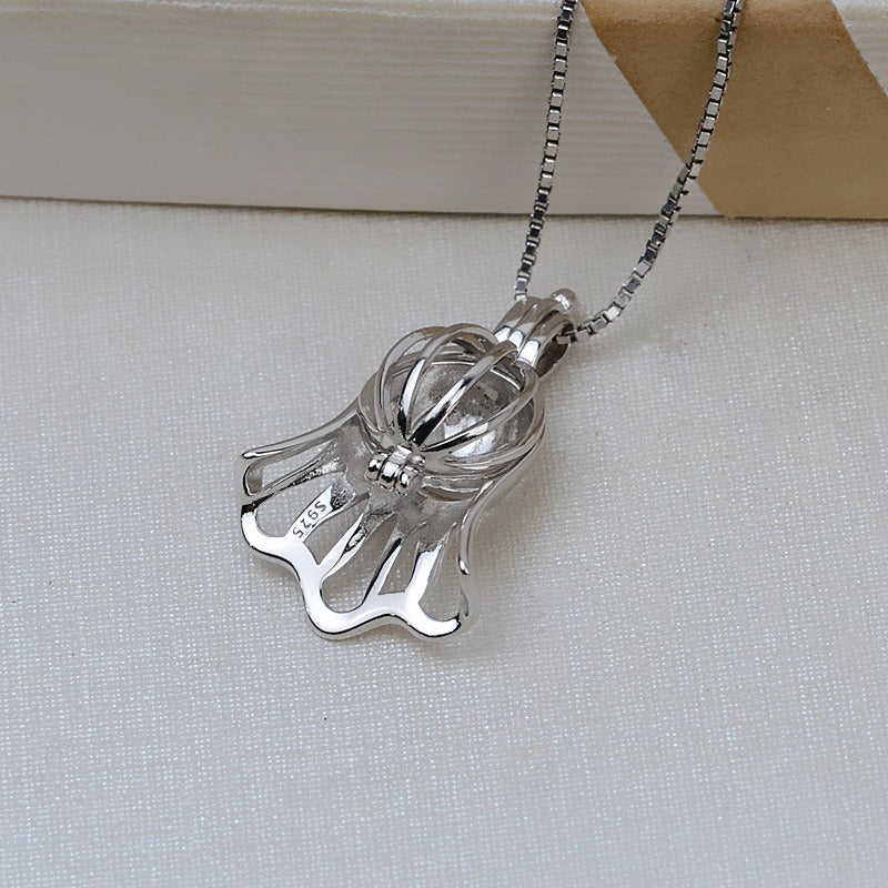 S925 Sterling Silver Halloween Pearl Cage Pendant - Feliz Pearl 